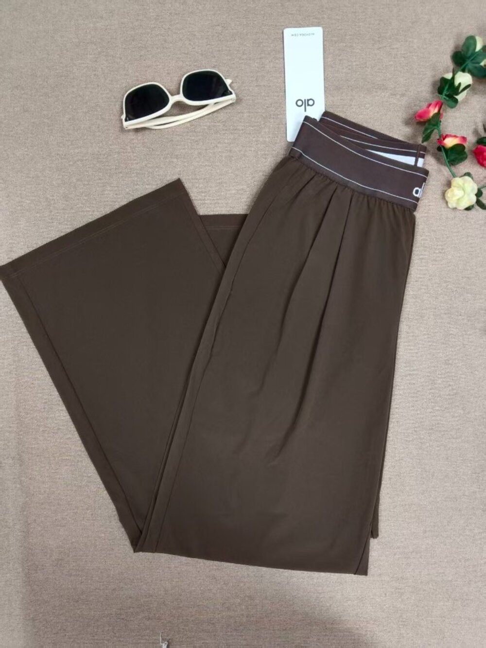 Espresso Brown🌷ALO Yoga Suit Up Wide Leg Trouser🍒NWT - Picture 6 of 8